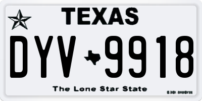 TX license plate DYV9918
