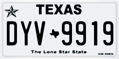 TX license plate DYV9919