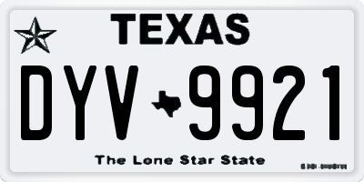 TX license plate DYV9921