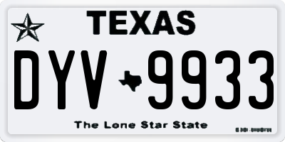 TX license plate DYV9933