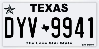 TX license plate DYV9941