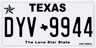 TX license plate DYV9944