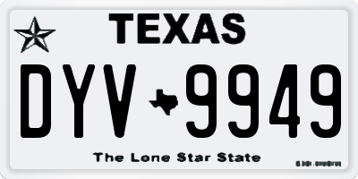 TX license plate DYV9949