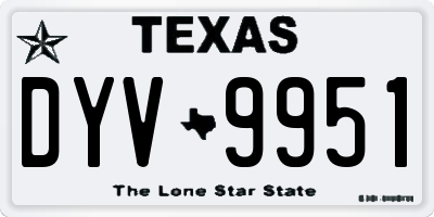 TX license plate DYV9951