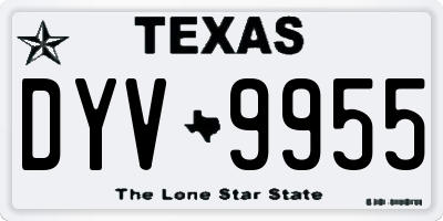 TX license plate DYV9955