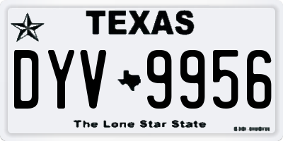 TX license plate DYV9956