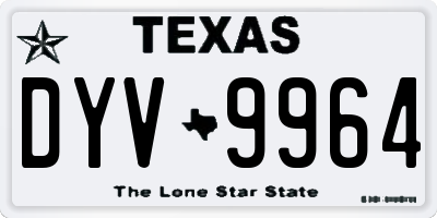 TX license plate DYV9964