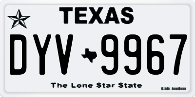 TX license plate DYV9967