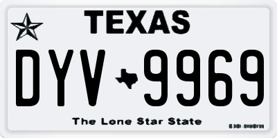 TX license plate DYV9969