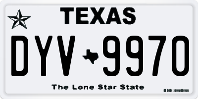 TX license plate DYV9970