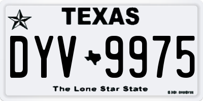 TX license plate DYV9975