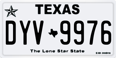 TX license plate DYV9976