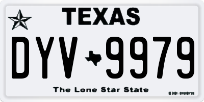 TX license plate DYV9979