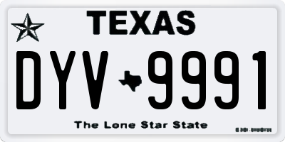 TX license plate DYV9991