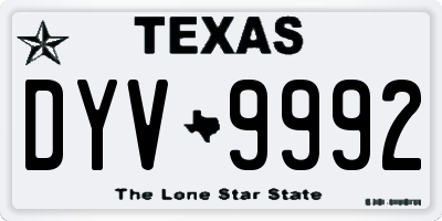 TX license plate DYV9992