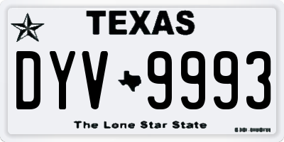 TX license plate DYV9993