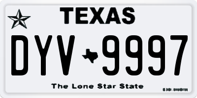 TX license plate DYV9997