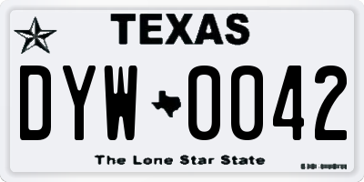 TX license plate DYW0042