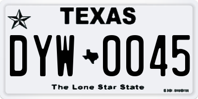 TX license plate DYW0045
