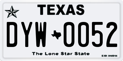 TX license plate DYW0052