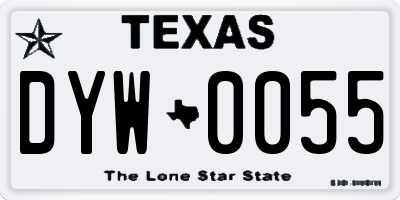 TX license plate DYW0055