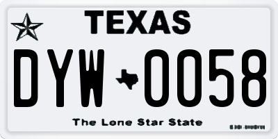 TX license plate DYW0058