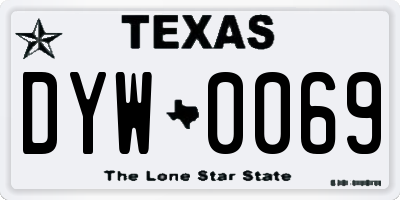 TX license plate DYW0069