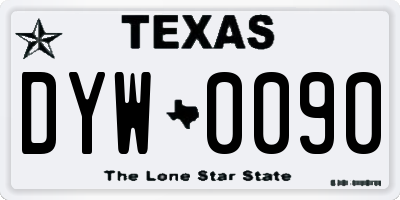 TX license plate DYW0090