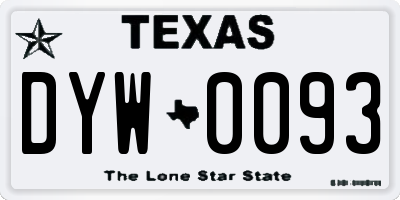 TX license plate DYW0093