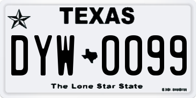 TX license plate DYW0099