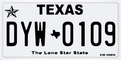 TX license plate DYW0109