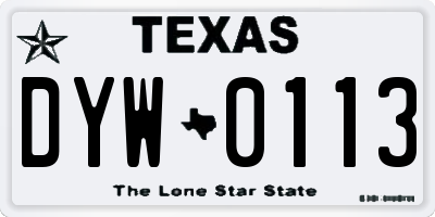 TX license plate DYW0113