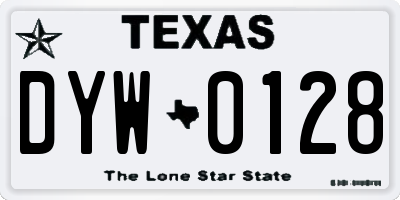 TX license plate DYW0128
