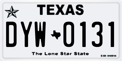 TX license plate DYW0131