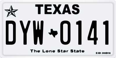TX license plate DYW0141