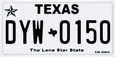 TX license plate DYW0150