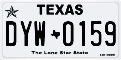 TX license plate DYW0159