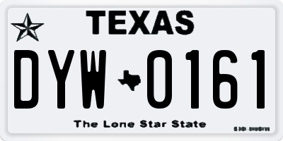 TX license plate DYW0161