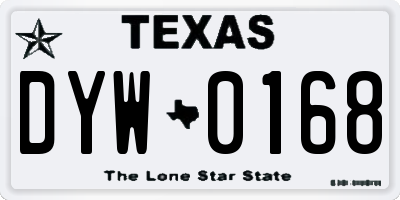 TX license plate DYW0168