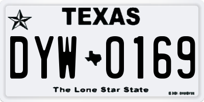 TX license plate DYW0169