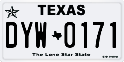 TX license plate DYW0171