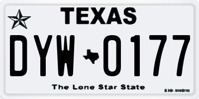 TX license plate DYW0177