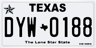 TX license plate DYW0188