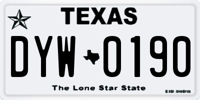 TX license plate DYW0190