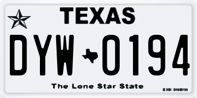 TX license plate DYW0194