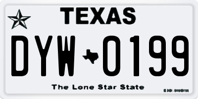 TX license plate DYW0199