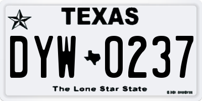 TX license plate DYW0237