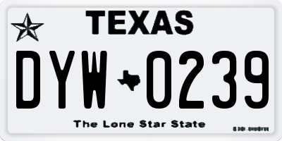 TX license plate DYW0239