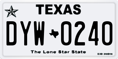 TX license plate DYW0240
