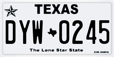 TX license plate DYW0245